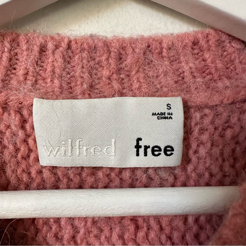 Wilfred Free Lolan Alpaca Wool Cropped Sweater Rose Rococo Pink Size S - Picture 7 of 9